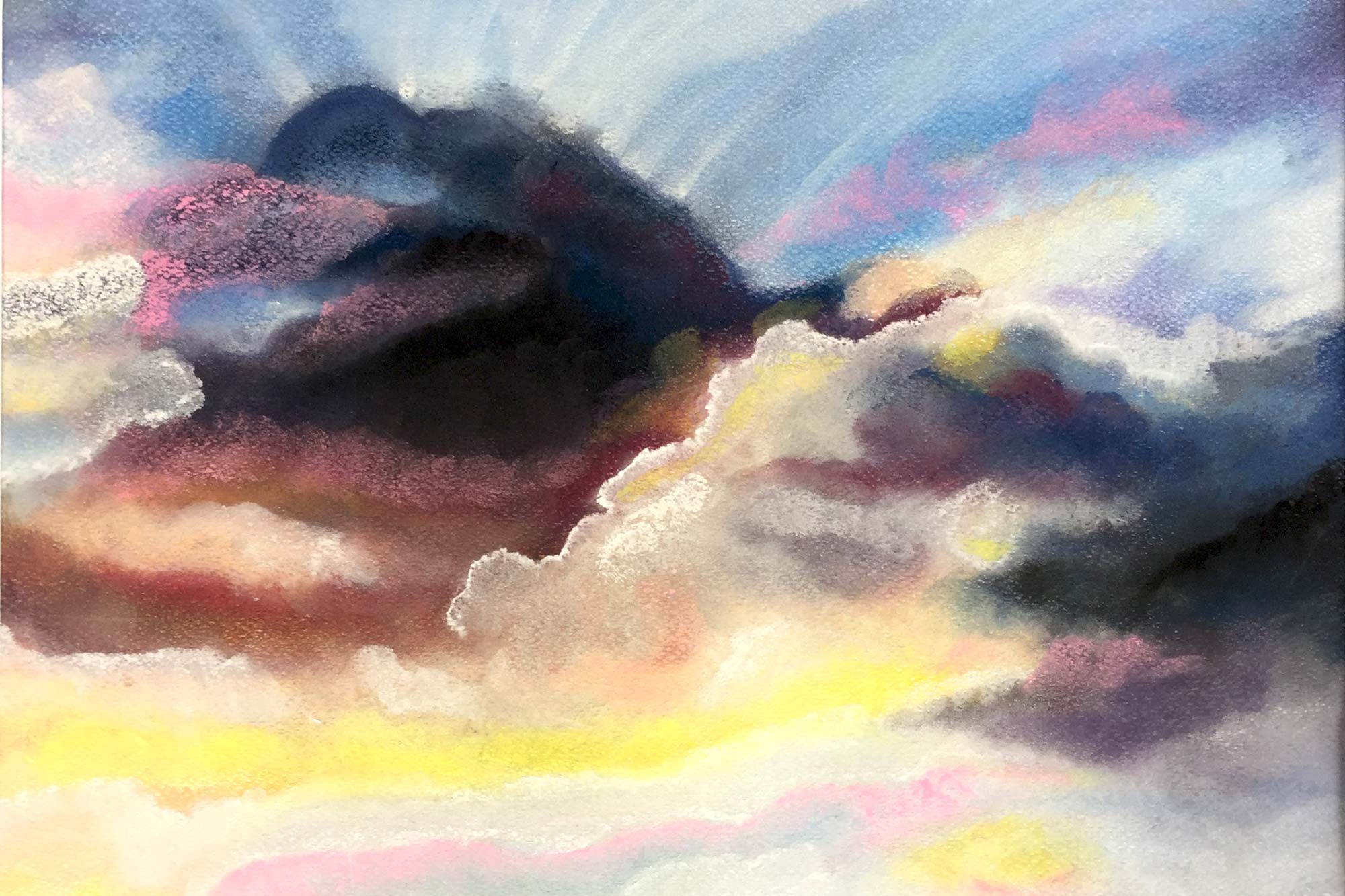 Pastell „Wolkentreiben“, Oktober 2015